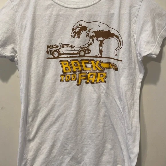 Back Too Far | Women Cotton | T-Shirt | Sci Fi | Time Travel | Dinosaur - Picture 1 of 6